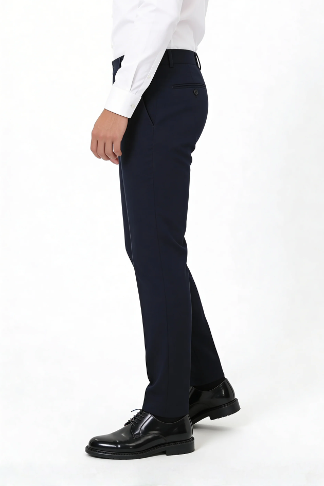 Men’s black wrinkle free stretch trousers breathable lightweight no iron dress pants