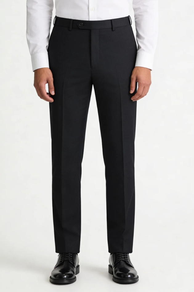 Men’s wrinkle free stretch trousers breathable lightweight no iron dress pants black