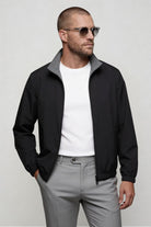Lavencio Men’s lightweight reversible zip up jacket with slim fit modern casual design