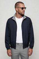 Lavencio Men’s lightweight reversible zip up jacket with slim fit modern casual design