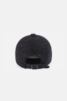 Roman pure wool baseball cap in dark tweed with adjustable leather strap for winter style