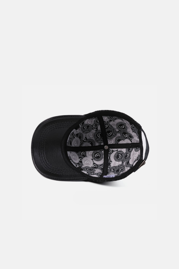 Men’s Lavencio genuine leather baseball cap in black