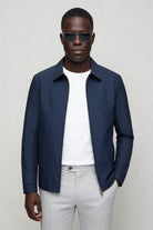 Walker Lightweight Essential Jacket – Navy Lightweight Polyester – Structured Zip Front – Modern Fit – Front View