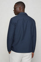 Walker Lightweight Essential Jacket – Navy Lightweight Polyester – Structured Zip Front – Modern Fit – Back View