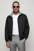 Lavencio Men’s lightweight reversible zip up jacket with slim fit modern casual design