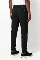 Men’s black cooling stretch trousers breathable wrinkle free lightweight no iron dress pants back view