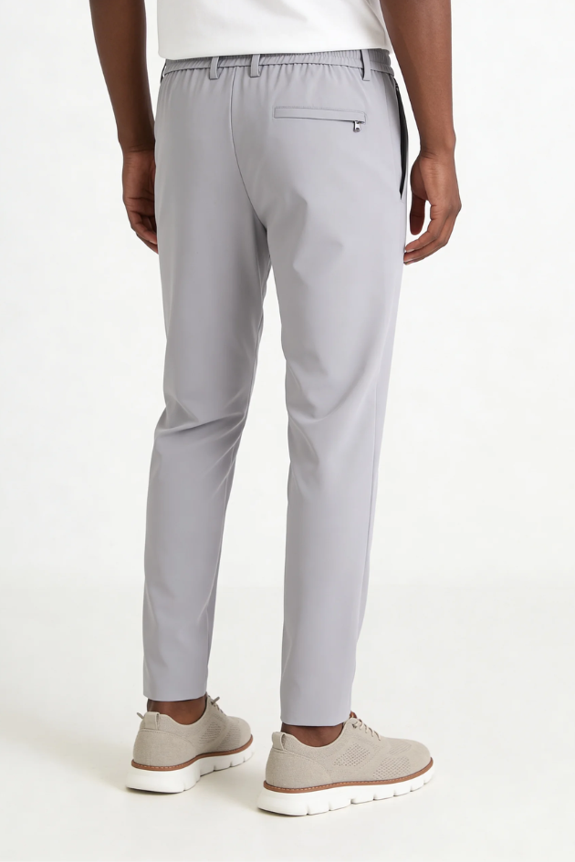 Men’s cooling stretch trousers breathable wrinkle free lightweight no iron dress pants back view